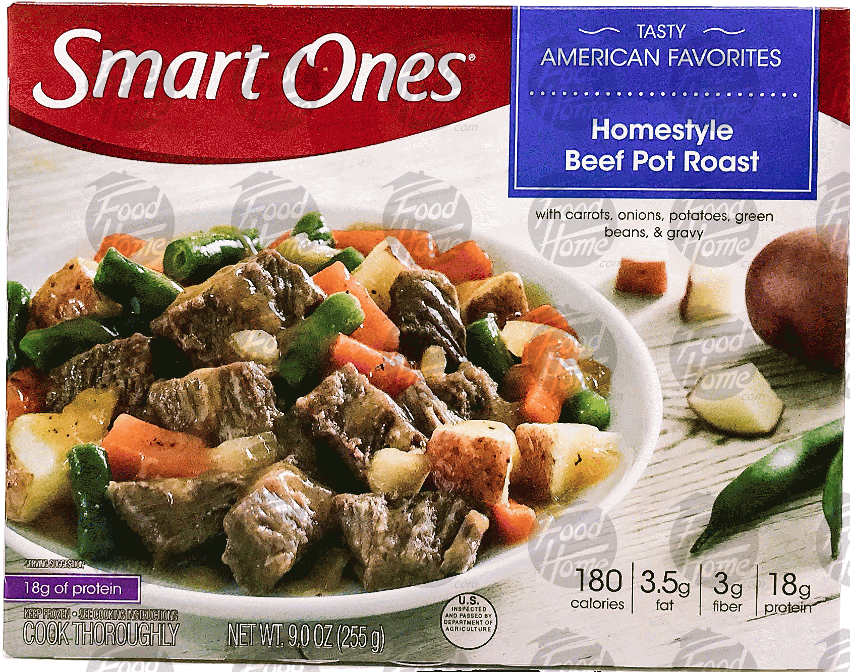 Weight Watchers Smart Ones homestyle beef pot roast with carrots, onions, potatoes, green beans, & gravy Full-Size Picture